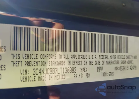 2020 Jeep Compass Latitude Fwd из США, поврежденный, VIN 3C4NJCBB7LT130383